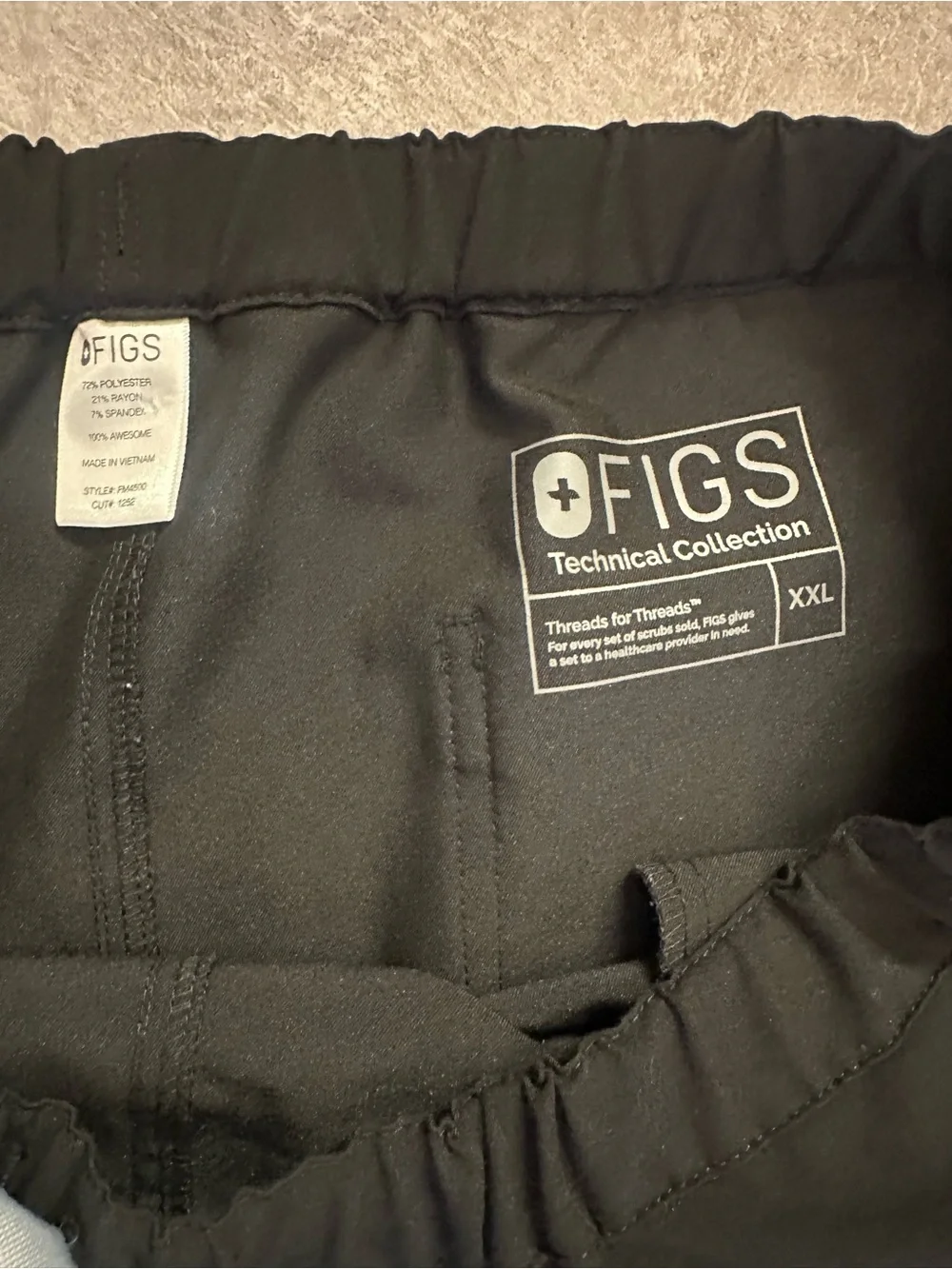Figs Scrubs Men’s Pisco Basic Scrub Pants Black Size XXL